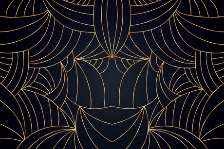 Art deco geometric pattern design file showing intricate black and gold details