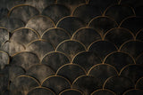 Art deco black and gold scale pattern design file showing intricate details