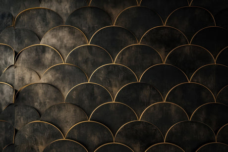 Art deco black and gold scale pattern design file showing intricate details