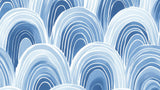 Art Deco blue arches pattern design file showing detailed geometric pattern and color variations