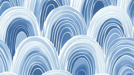 Art Deco blue arches pattern design file showing detailed geometric pattern and color variations