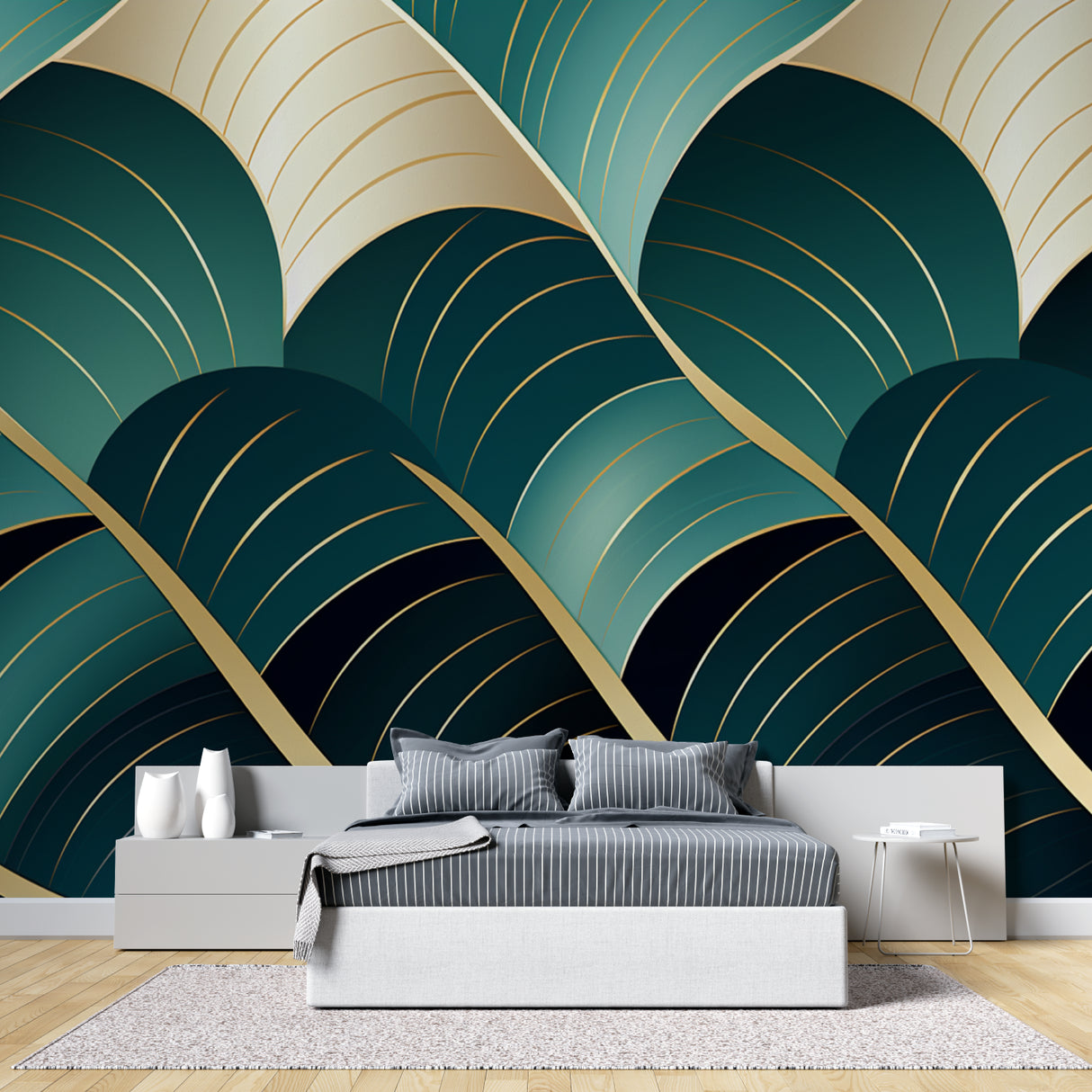 Art deco leaf pattern transforming hotel lobby entrance
