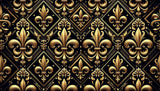 Art Deco Fleur de Lis pattern design file showing detailed black and gold geometric layout