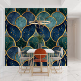 Geometric art deco pattern adding luxury feel to hotel lobby