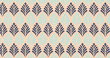 Art deco geometric fan pattern design file showing seamless beige and blue motif
