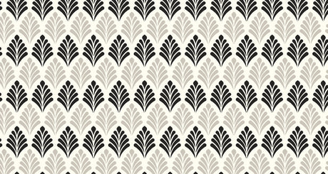 Black and grey geometric fan pattern design file showing detailed art deco wallpaper motifs