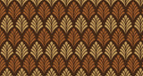 Art deco geometric fan pattern design file showing intricate brown and gold details