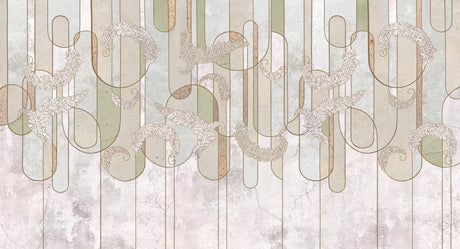 Geometric feather pattern design file showing intricate art deco details in sage green