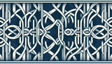 Navy and white geometric interlaced pattern design file showing precise art deco details