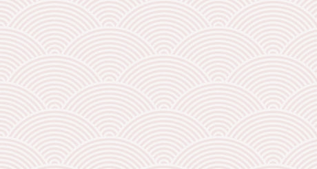 Art Deco geometric wave wallpaper in soft pastels creating a serene atmosphere in a modern living room setting