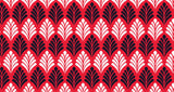 Art deco geometric fan pattern design file showing red and black repeating motif
