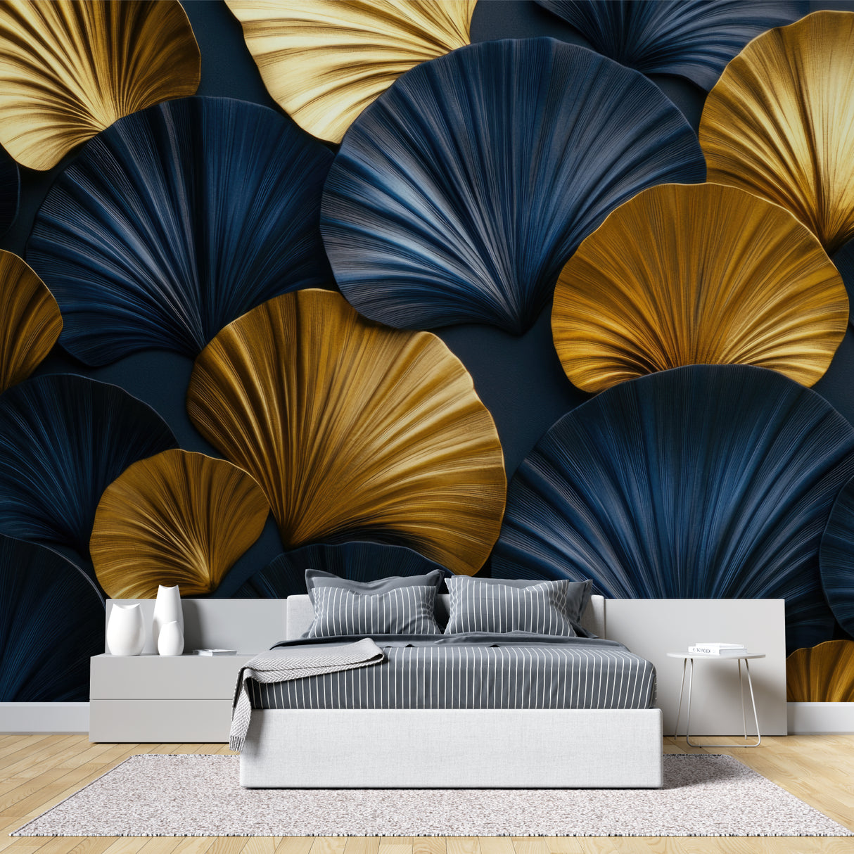 Art deco wall mural highlighting cocktail bar area