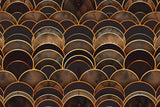 Gold geometric scallop pattern design file showing intricate details and metallic finishes