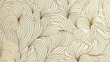 Golden feather art deco wallpaper design file showing intricate pattern detail and rich metallic finish