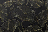 Design file showing detailed gold Ginkgo leaf pattern on black background