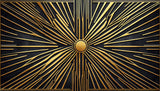 Art Deco golden sunburst pattern design file showing intricate geometric details and metallic finish
