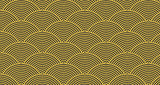 Art deco gold and black wave pattern design file showing seamless geometric pattern