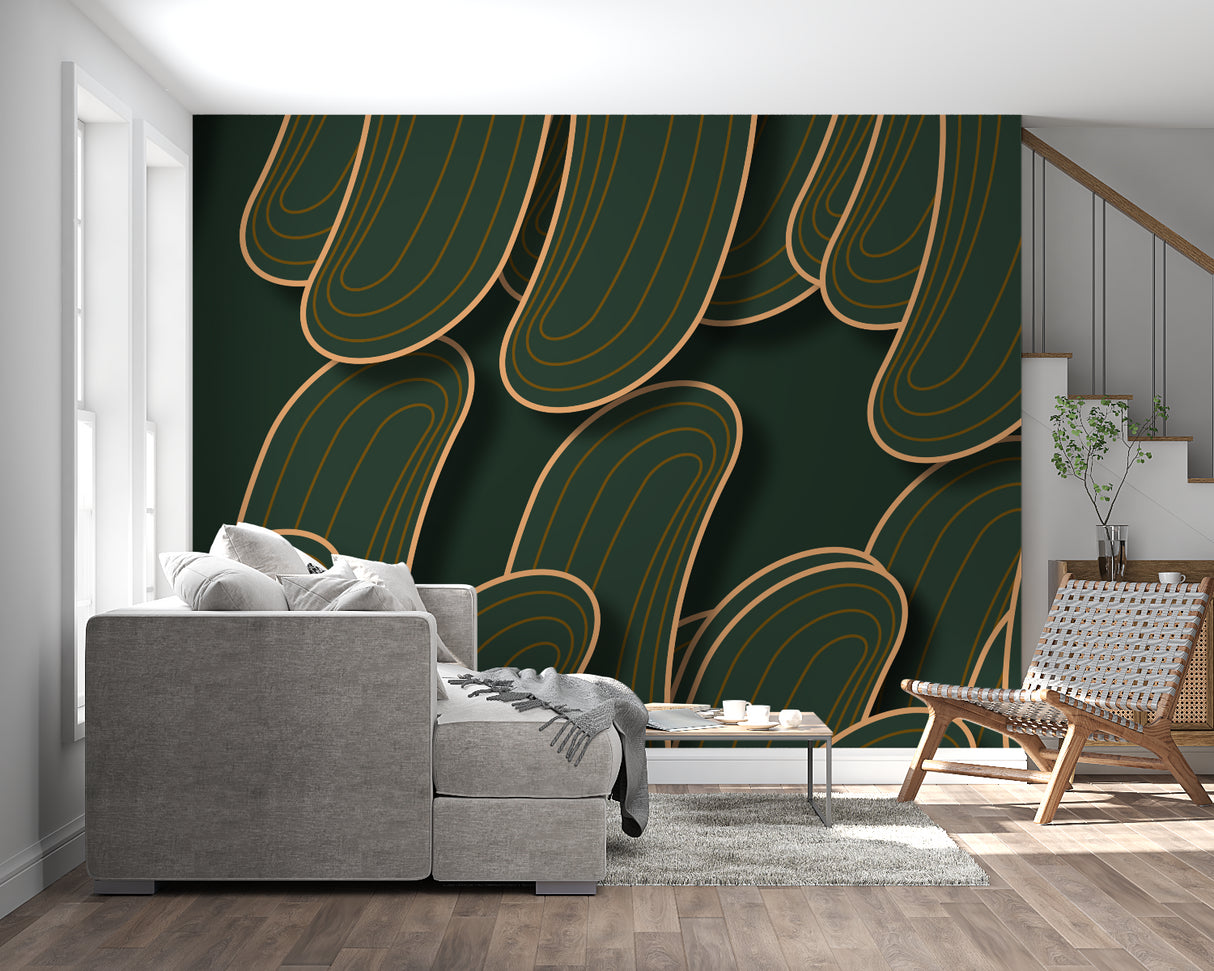 Geometric art deco pattern adding luxury feel to hotel lobby
