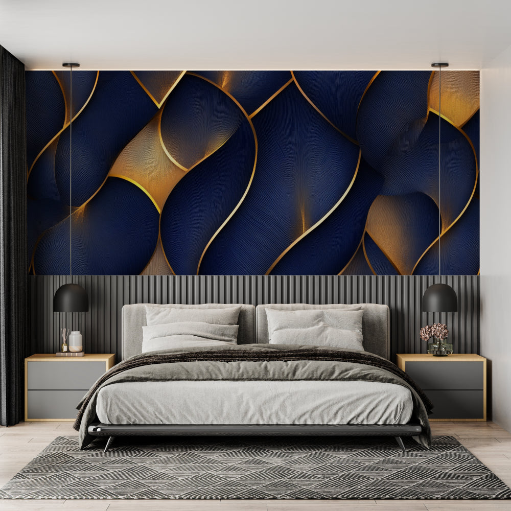 Art deco abstract pattern featured in hotel lobby with marble floors