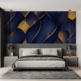 Art deco abstract pattern featured in hotel lobby with marble floors