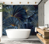 Art deco fan wallpaper making a statement in a luxury dining room