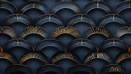 Art deco geometric pattern design file showing intricate navy and gold details