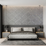 Art Deco Pattern Wallpaper showcased in contemporary home office space