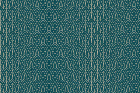 Art deco geometric pattern design file showing detailed teal background with gold arches