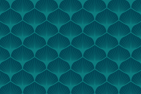 Art deco ginkgo pattern design file showing detailed teal fan motif