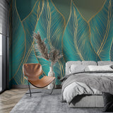 Art deco inspired wallpaper making statement in entrance hall