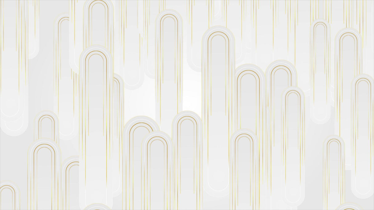 Art deco geometric arches design file showing white background with gold pattern details