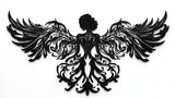 Black ornate angel design file showing intricate art nouveau pattern and details
