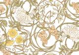 Art Nouveau floral pattern design file showing intricate beige and gold details