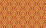 Art nouveau floral pattern design file showing intricate terracotta and gold details