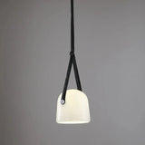 Modern Glass Pendant Light  Sleek Black with Accent Strip - Product detail 10