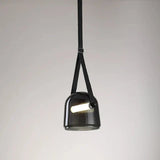 Modern Glass Pendant Light  Sleek Black with Accent Strip - Product detail 8