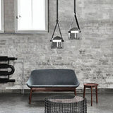Modern Glass Pendant Light  Sleek Black with Accent Strip - Product detail 4