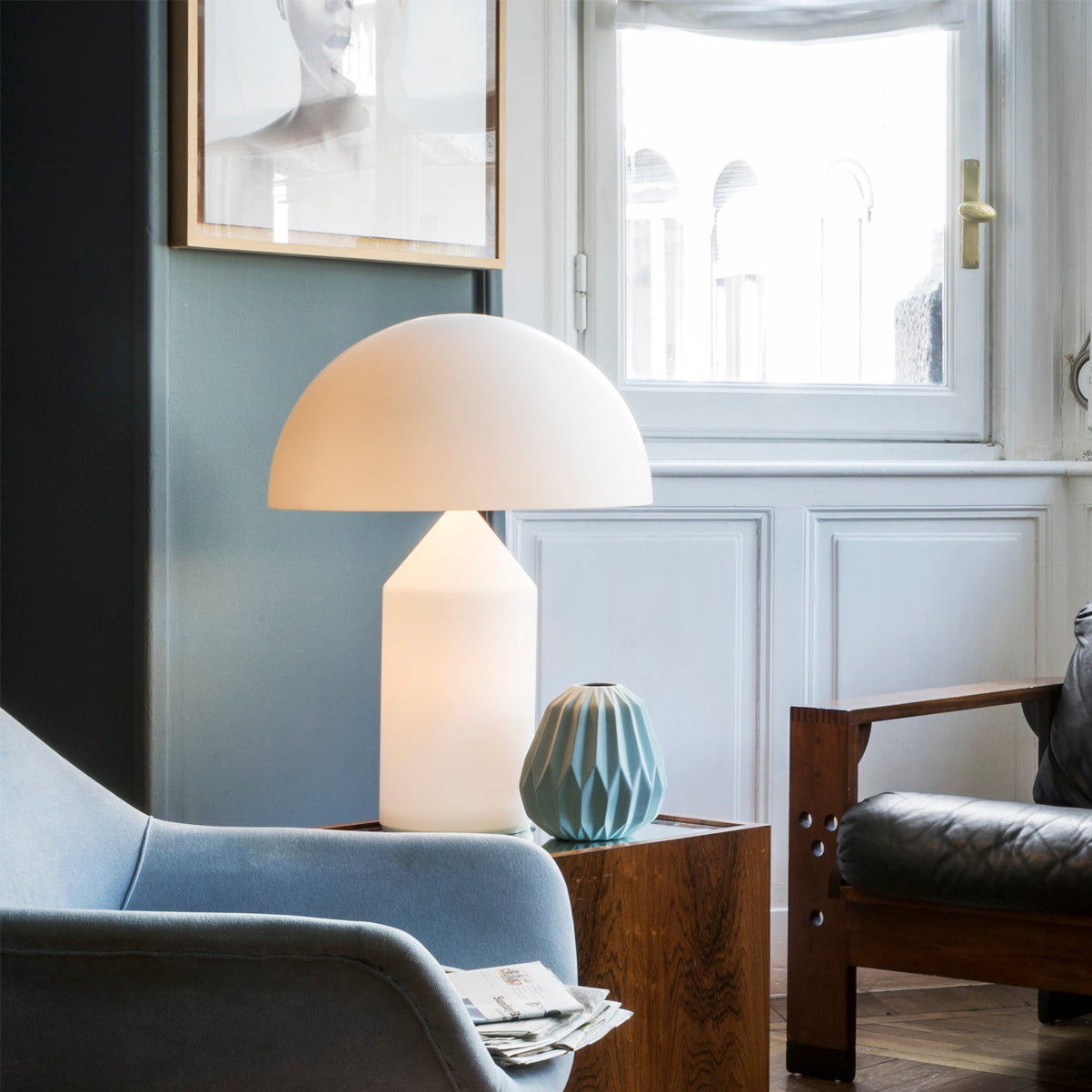 Modern Glass Table Lamp  Geometric Dome Design - Product detail 4