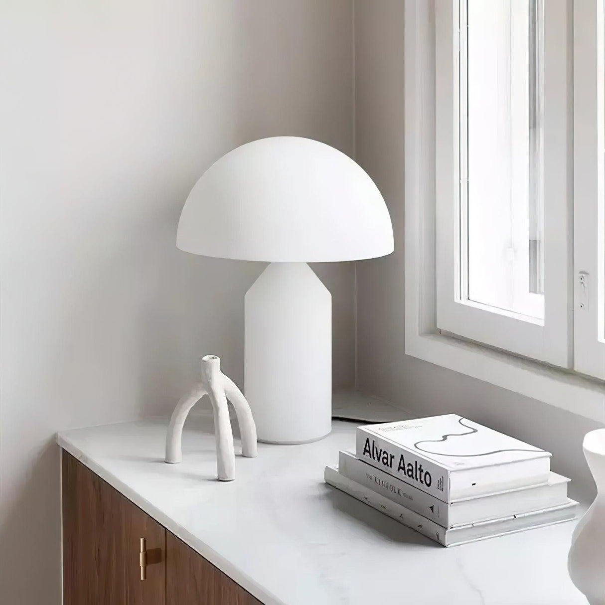 Modern Glass Table Lamp  Geometric Dome Design - Detailed view