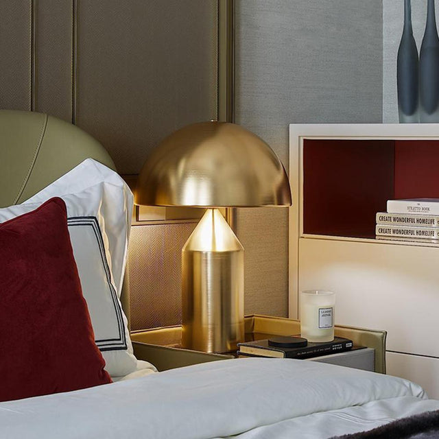 Modern Table Lamp  Brushed Gold Dome Design - Product showcase