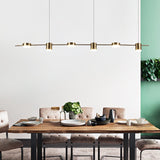 Modern LED Linear Pendant  Brass Finish Adjustable Lighting - Product detail 7