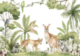 Australian wildlife watercolor design file showing detailed native animals and flora pattern