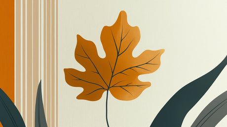 Orange maple leaf design file showing detailed botanical pattern on cream background