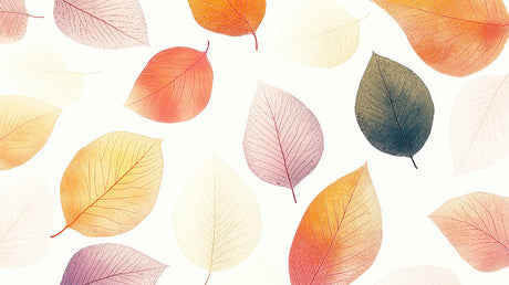 Autumn leaves design file showing delicate watercolor foliage pattern in soft pastel colors