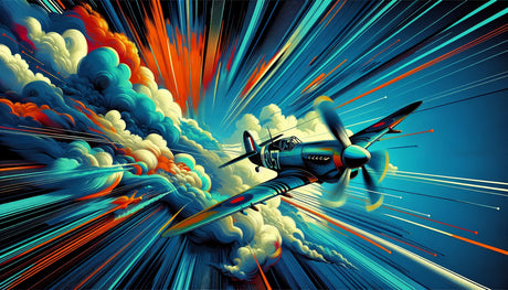 Fighter jet aviation wallpaper design file showing detailed art deco style pattern