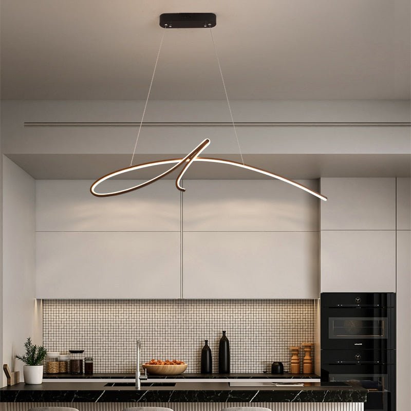 Modern LED Chandelier  Curved Aluminum Design - Product example