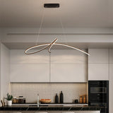 Modern LED Chandelier  Curved Aluminum Design - Product example