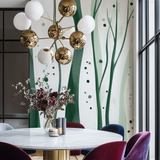 Forest Mural Wallpaper | Modern Green Tree Design