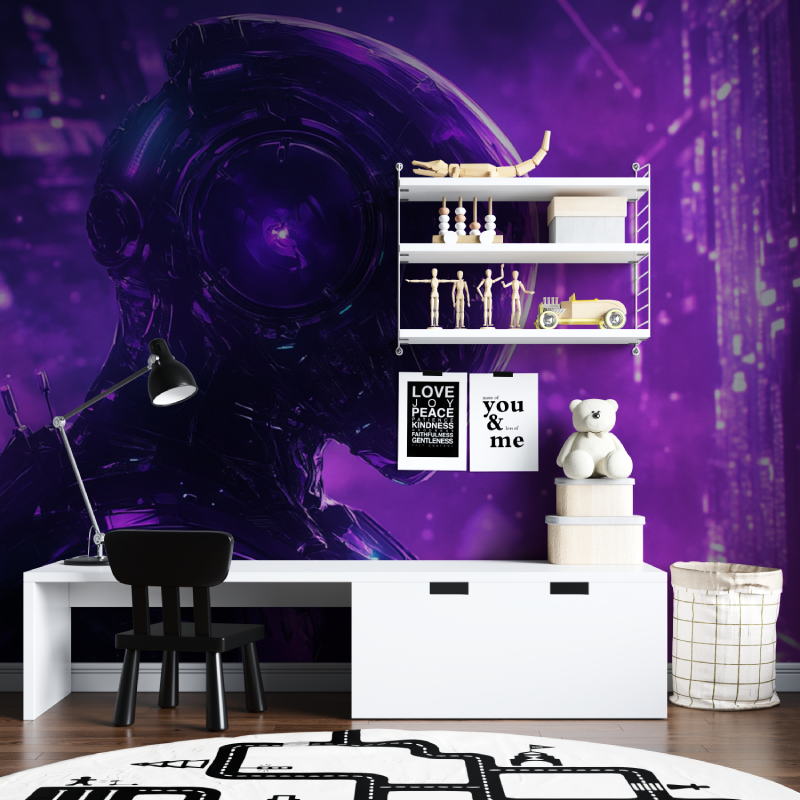 Galaxy Mural Wallpaper | Purple Space Gaming Design