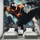 Superhero Mural Wallpaper | Black and Red Spider Design